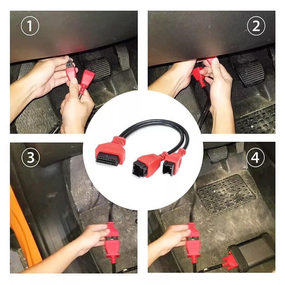 FCA 12+8 Universal Adapter Cable Adapter For OBDSTAR/LAUNCH Easy to Use