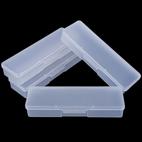 4 Pieces Plastic Storage Personal Box for Nail, Nail Implement Storage clear