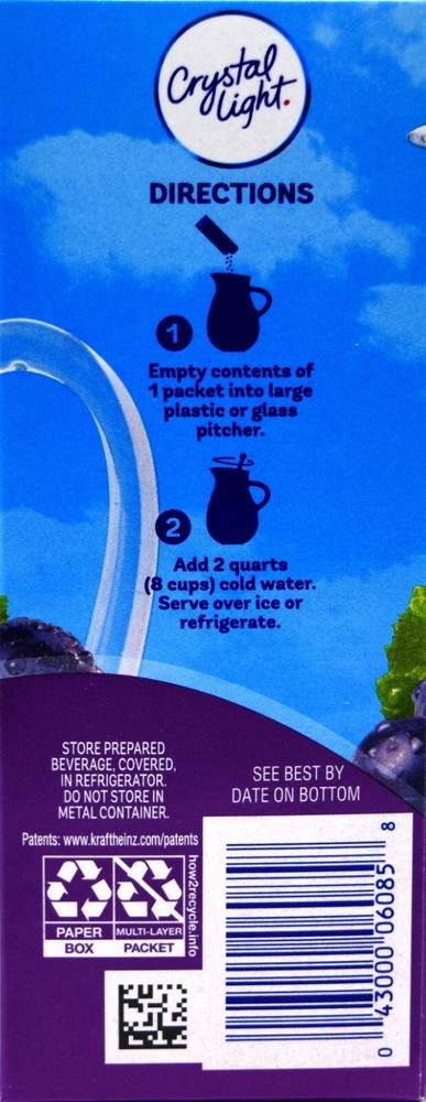 4 12-Quart Boxes Crystal Light Concord Grape Drink Mix