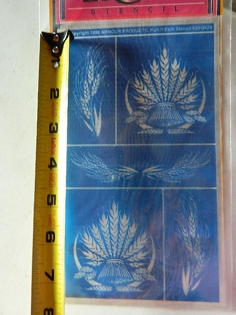 Armour Rub N Etch Stencils WHEAT glass acid etching