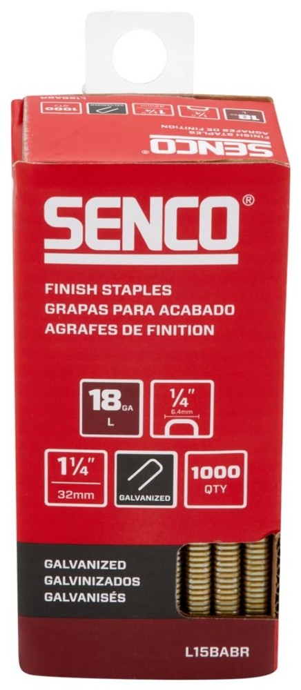 Durable 1-1/4" Crown Finish Staples - 1000 Count Galvanized for All Projects