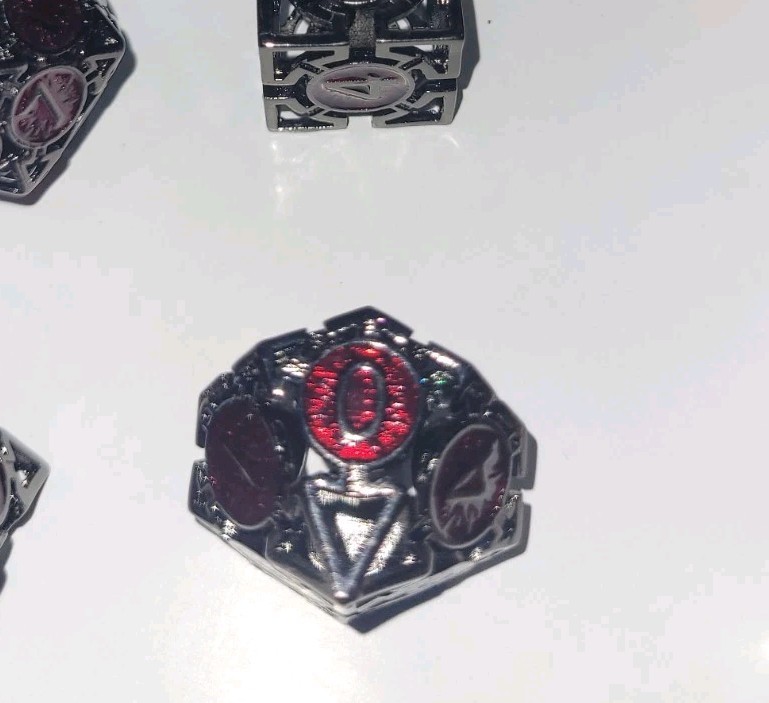 7PCS Hollow Metal Dice Set Polyhedral RPG Dice with Case