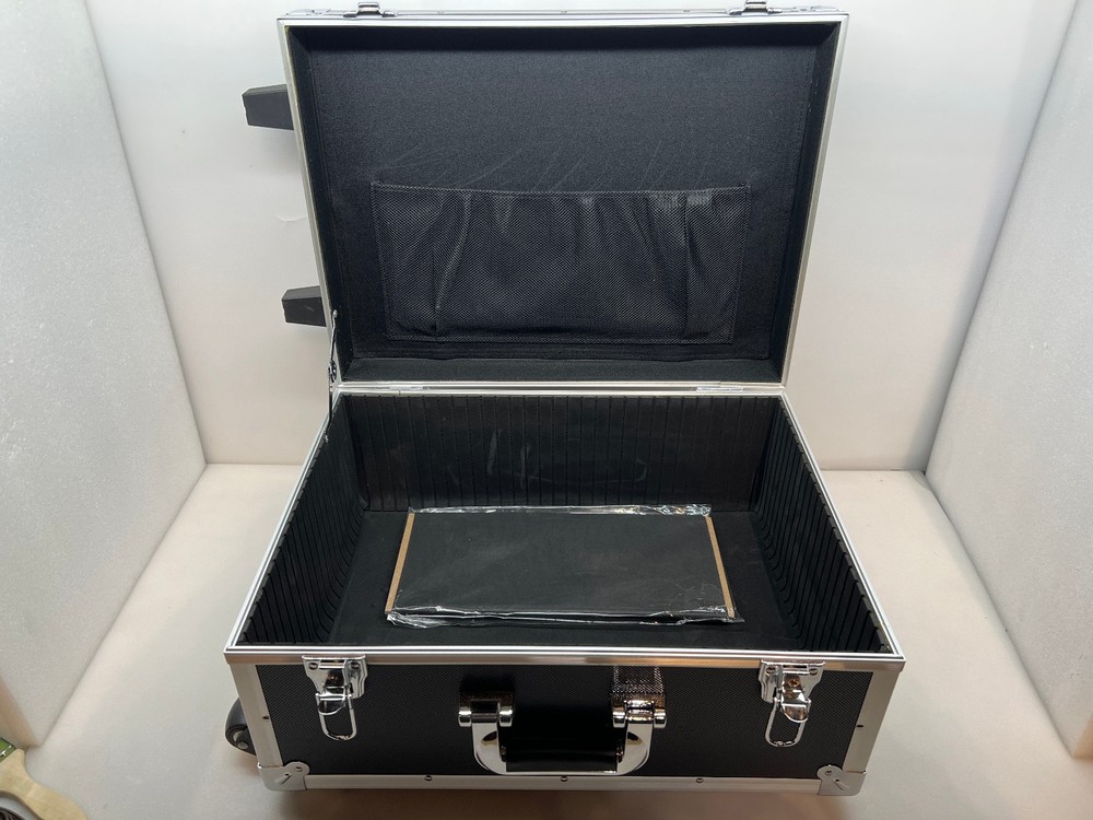 Black Flight Case with Wheels and Telescoping Handle Free Shipping