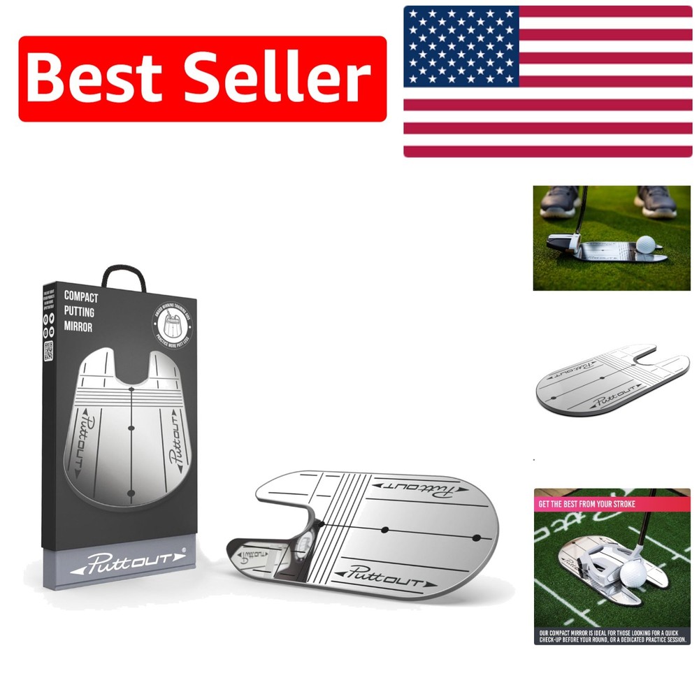 Portable Golf Putting Mirror - Scratchproof with 158 Spikes & Protective Pouch