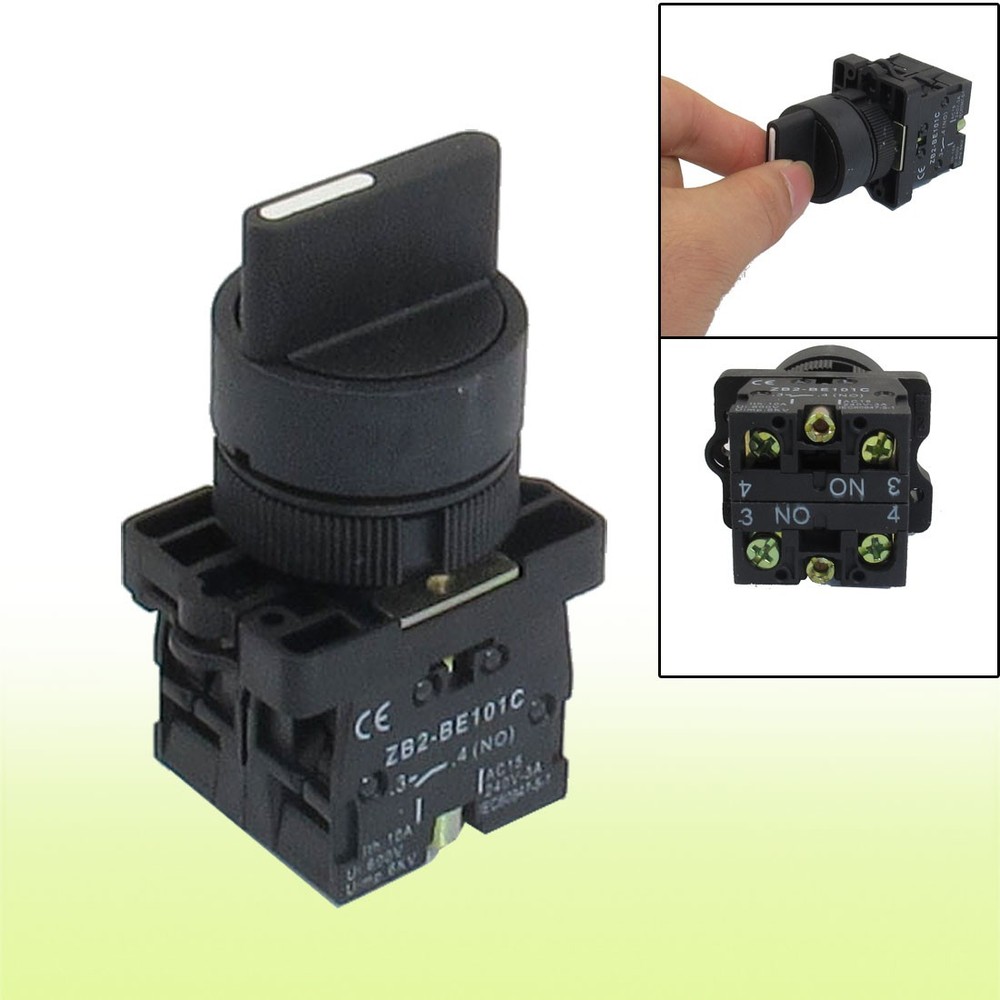 22mm Locking 2 NO Three 3-Position Rotary Selector Select Switches ZB2-ED33