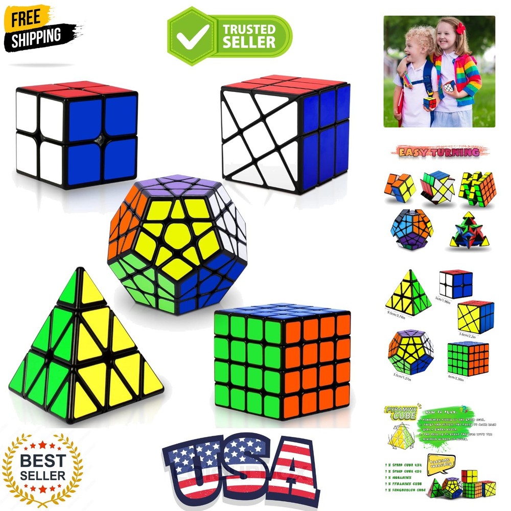 Speed Cube Set, Puzzle Cube, Magic Cube 2x2 4x4 Pyraminx Pyramid Megaminx Fen...