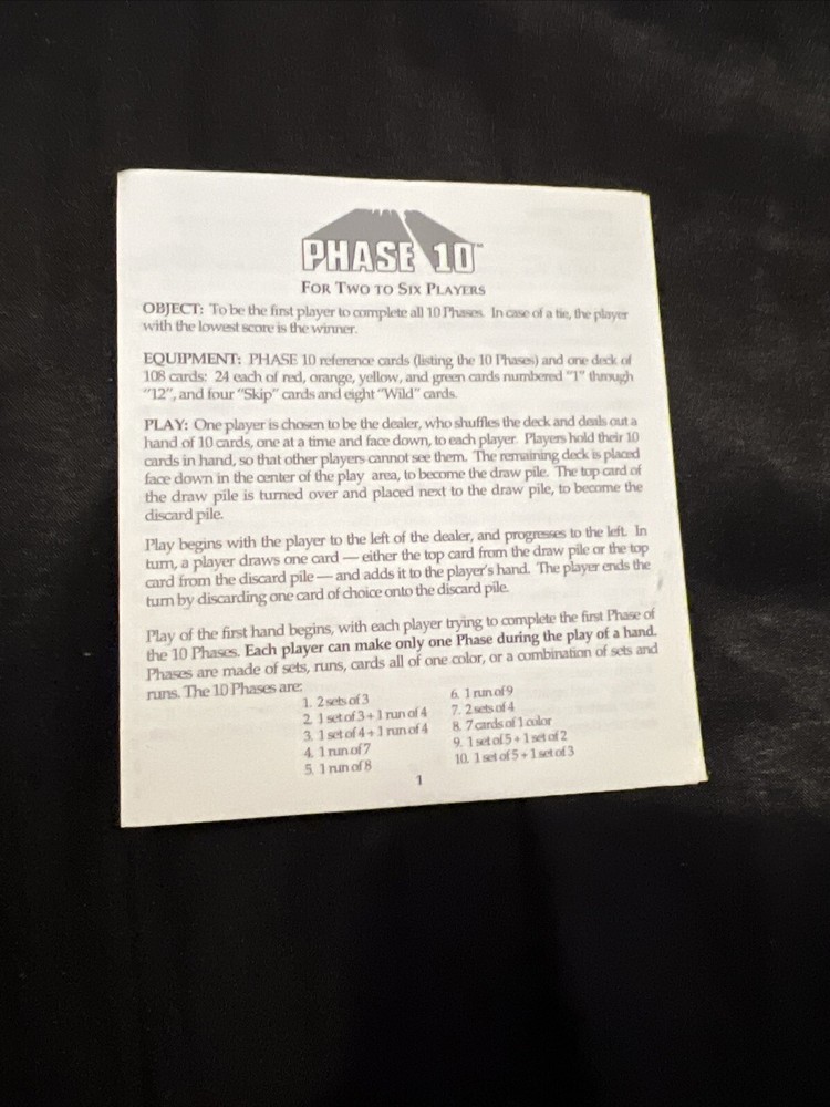 phase 10  instruction manual