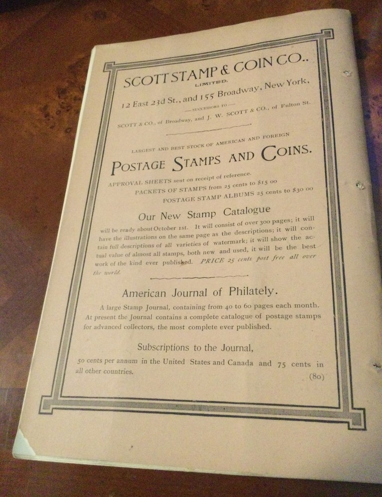 Philatelic Journal of America September 1890 Stamp Collecting Journal