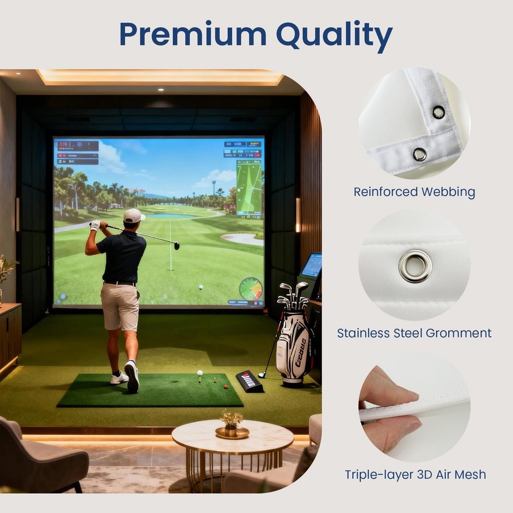 HD Golf Simulator Impact Screen Triple Layer 3D Air Mesh