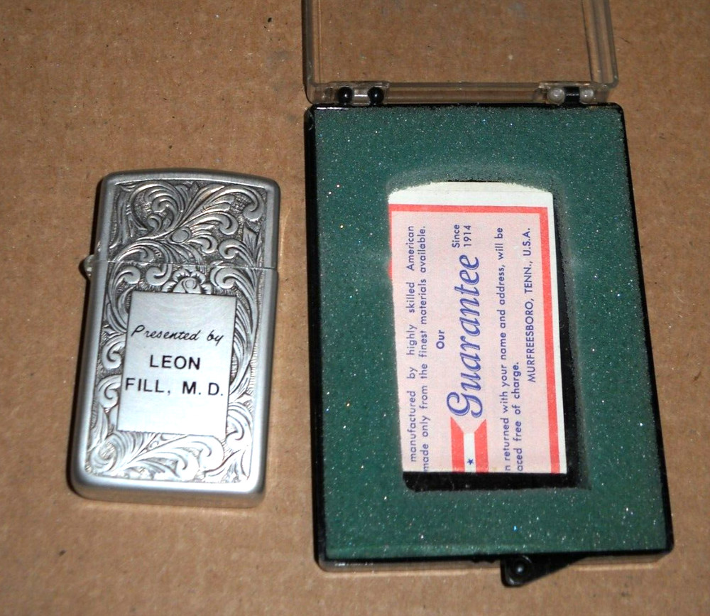 Vintage Park Lighter, "Presented by Leon Fill M.D.", in Box.