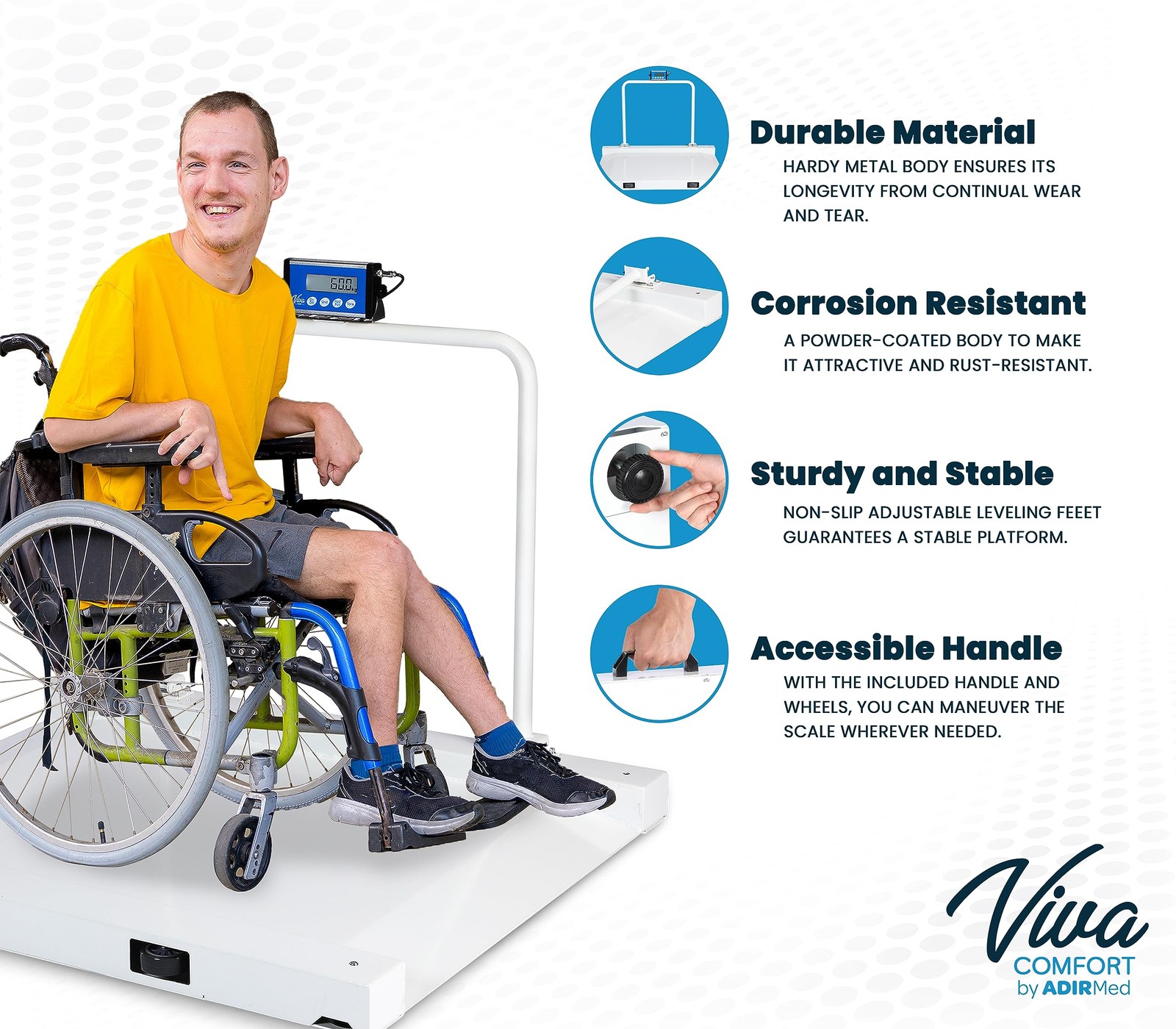 VivaComfort Wheelchair Scale Bariatric Wheelchair Scale with Ramp,1100 lb/500 Kg