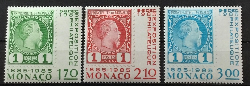 MONACO #1461-1463. STAMP CENTENARY.    MNH