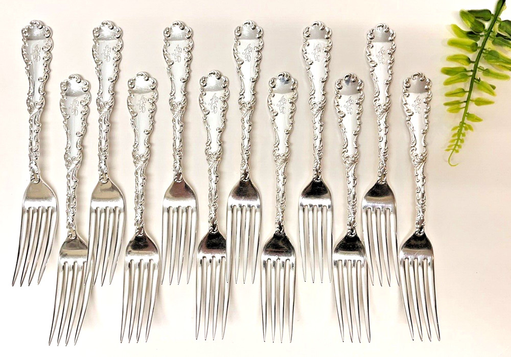 ONE Wallace & Sons Mfg. Co. Sterling Silver Lunch Fork 50 Gr. Waverly Pattern ML