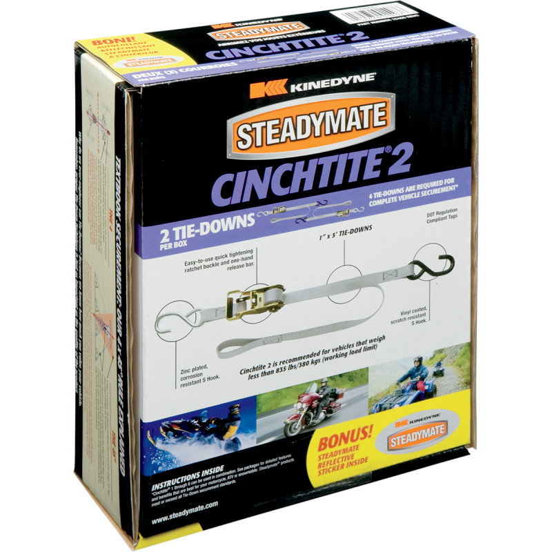 Steadymate Cinchtite 2 835 LBS 2 PACK Tie-Down Straps - 15465
