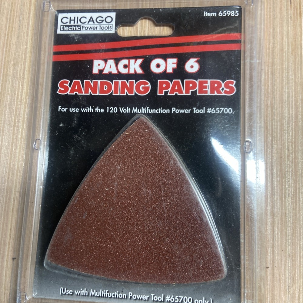 Chicago Electric Multi Tool Triangle Sanding Sheets # 65985, pad assortment