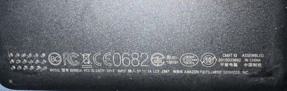 Amazon Fire Tablet SV98LN Untested