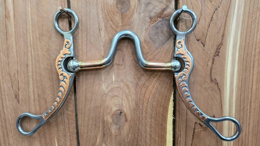 Tyler Solid Port with Copper Scroll Shanks Western Bit