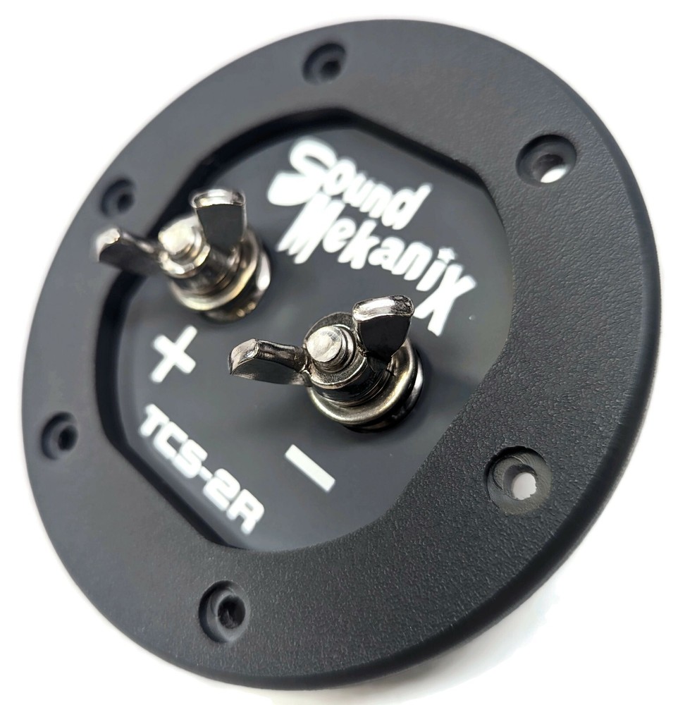 Round Subwoofer Speaker Box Terminal Cup, Single Input - TCS-2R GRAY