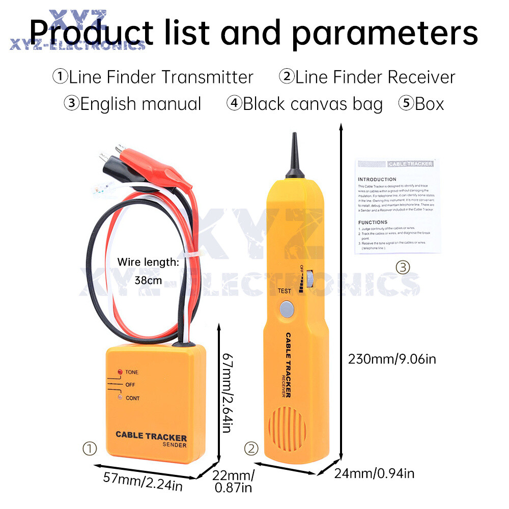 Multi-function Cable Finder Wire Tracker Fiber Optic Network Tester Cable Toner