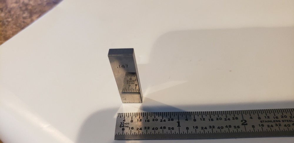 .147" Unknown Brand Rectangular Steel Gage Gauge Block.