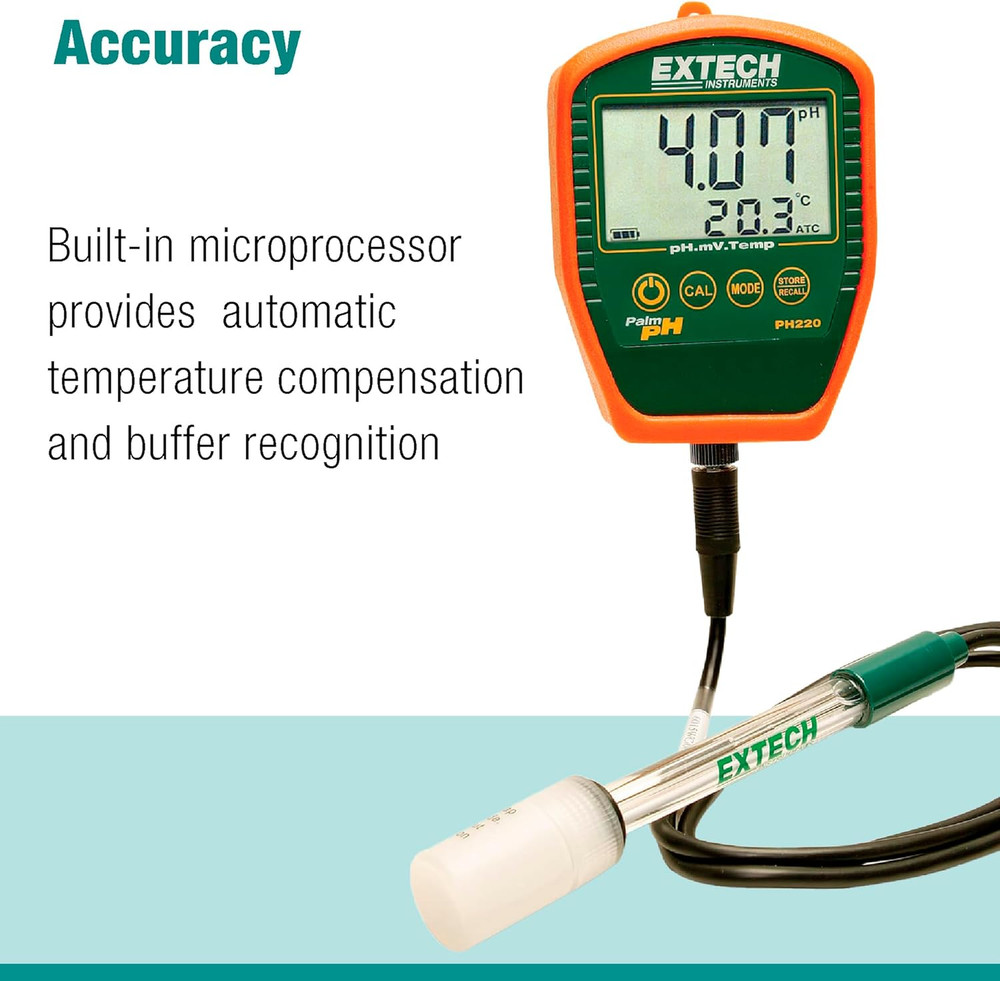 PH220-C Waterproof Palm Ph Meter with Cabled Electrode