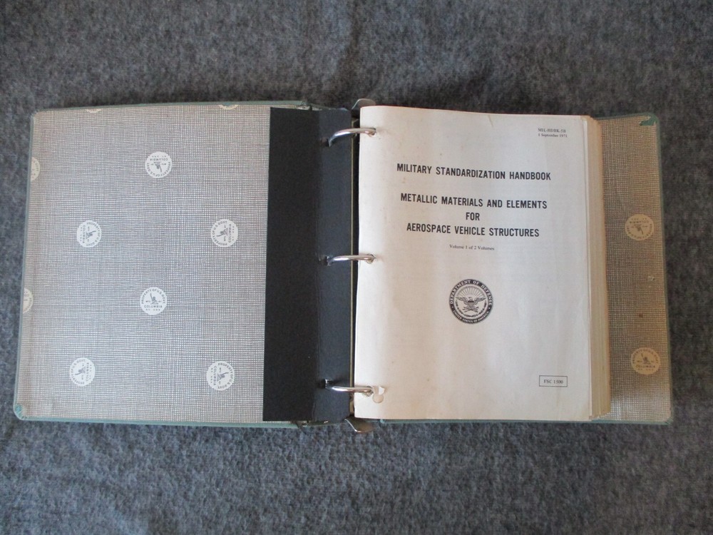 DOD/NASA AEROSPACE VEHICLE STRUCTURES METALLIC MATERIALS & ELEMENTS BOOK - #4600