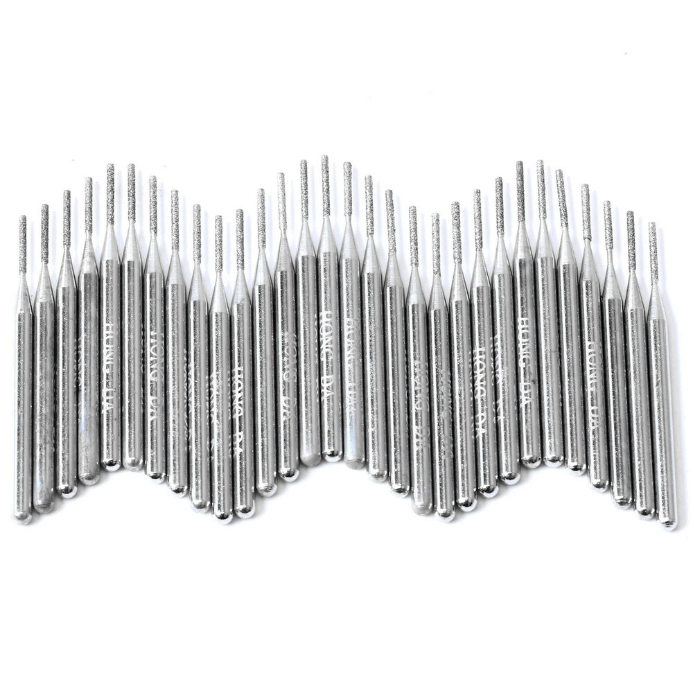 30Pcs 1-3mm Cylindrical Diamond Drill Bits Kit for Dremel Stone Lapidary Tools