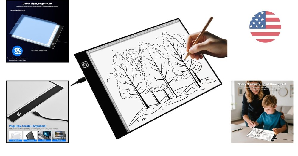 A4 LED Light Box for Tracing and Drawing - Ultra Thin Adjustable Light Table,...