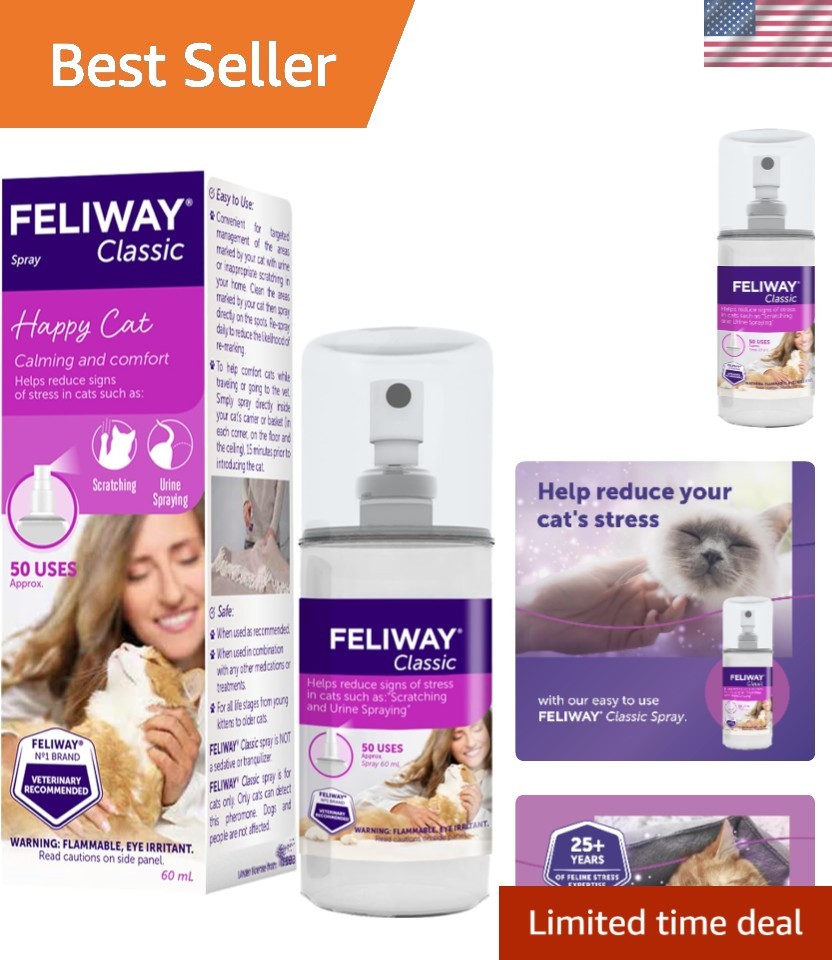 60ml Cat Calming Spray - Effective Pheromone Solution for Anxious Pets