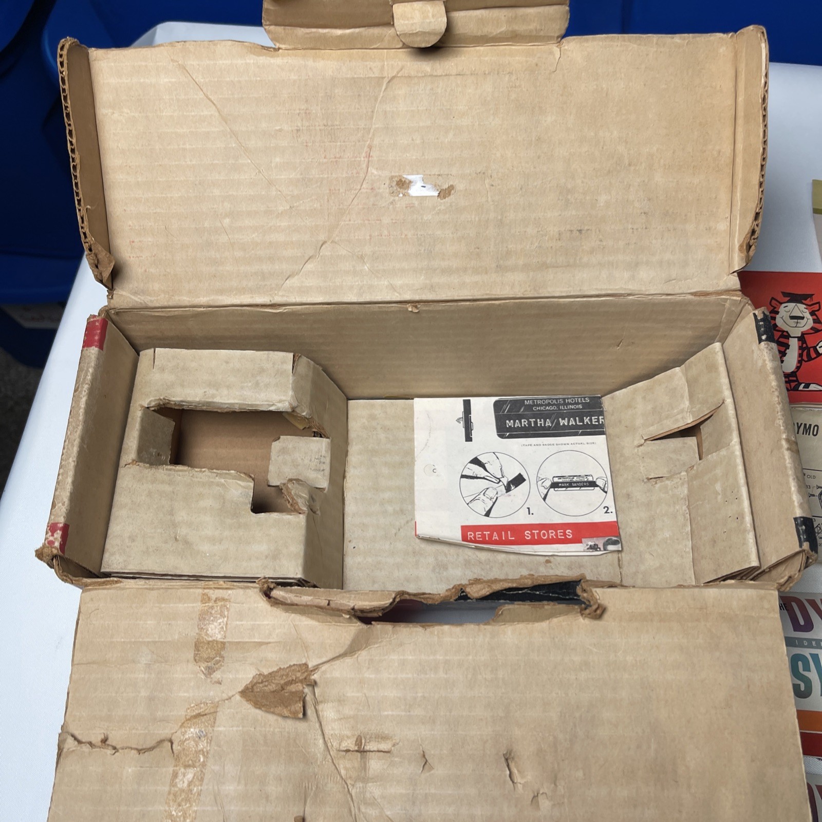 Vtg Early Metal DYMO M-22 TAPEWRITER Label Maker W Tape/Box/Papers