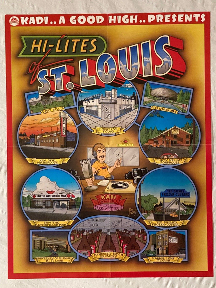 KADI Rock Music Radio St. Louis Promo Poster  Hi-Lites Of St. Louis