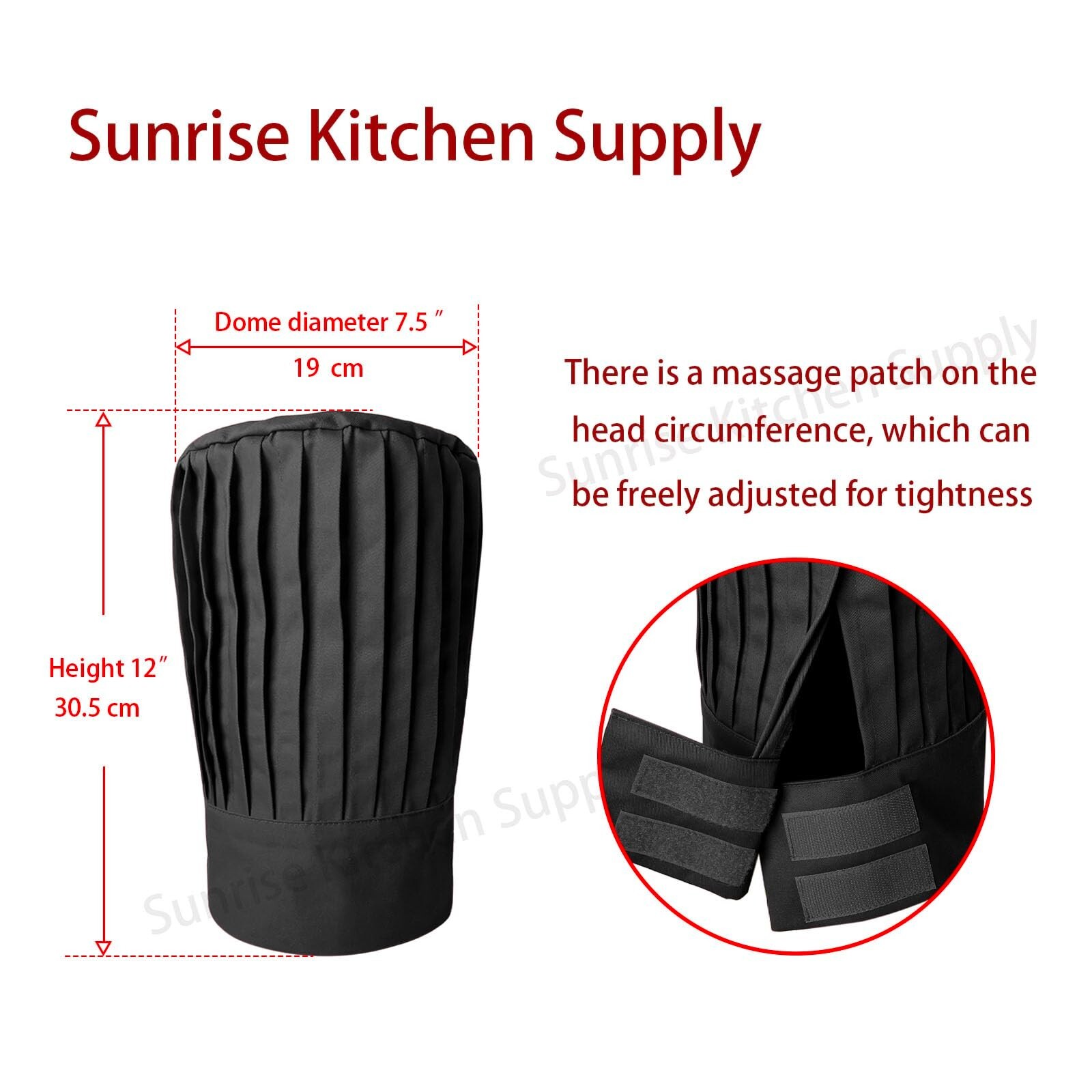 Tall Chef Hat Black. One Size Fits Most.