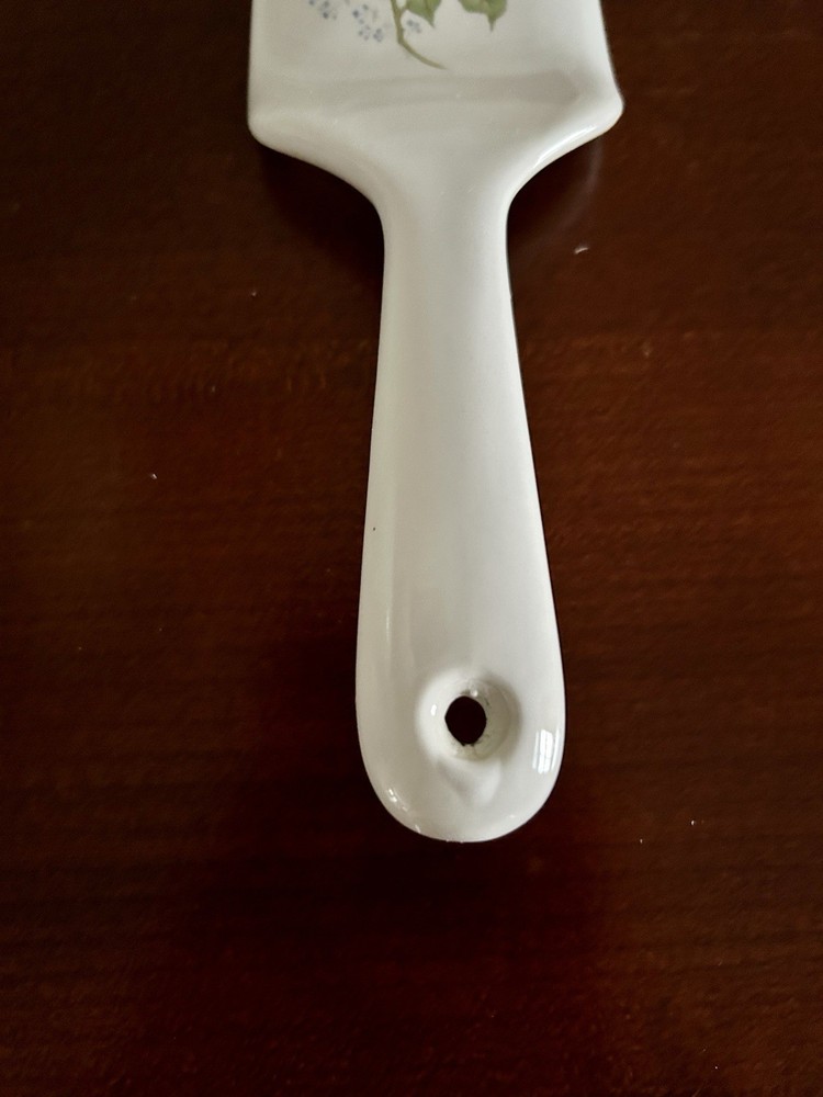 Pink Tea Rose Porcelain Pie Server