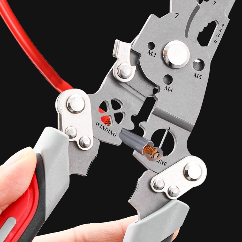 18 in 1 Foldable Wire Stripper, Multifunctional Folding Professional Yellow