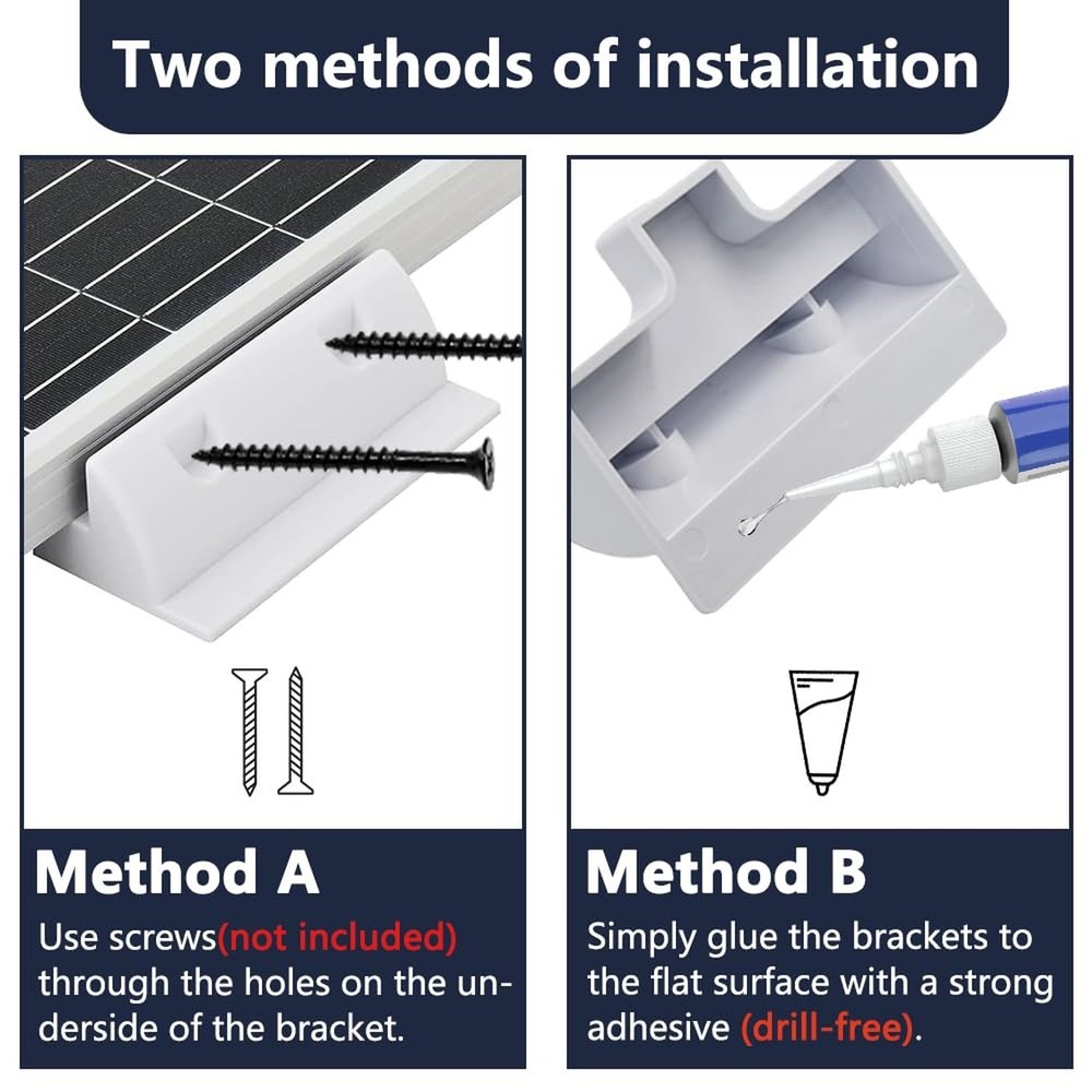 Solar Panel Mounting Brackets, PC Corner Bracket Solar Panel Roof Drill-Free ...