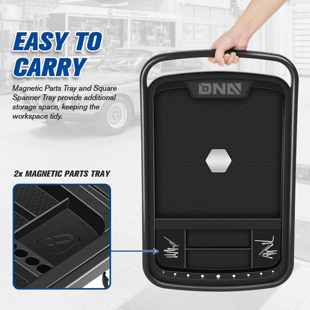 2-In-1 Adjustable Sturdy Durable w/ 360° Rolling Casters Storage Working Table