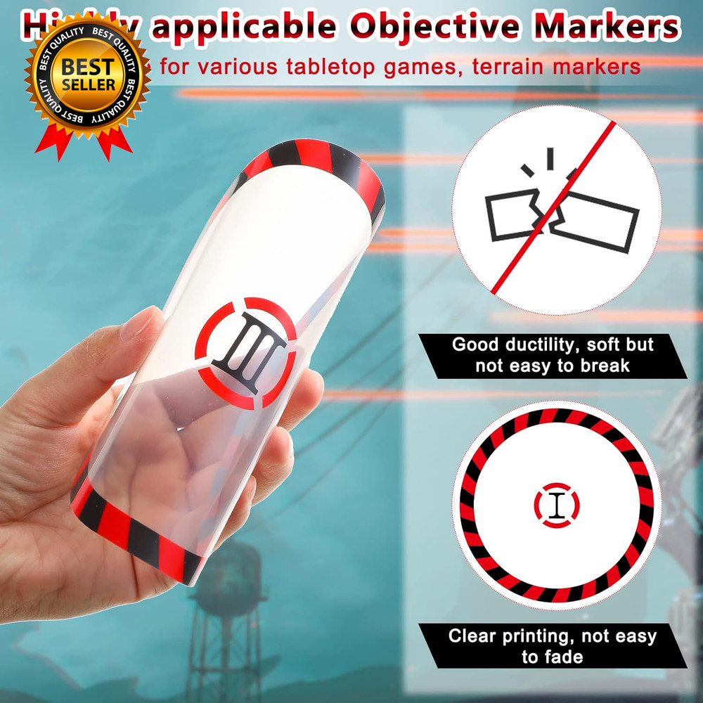 6 Pcs Objective Point Markers round PVC Objective Marker Gaming Accessory