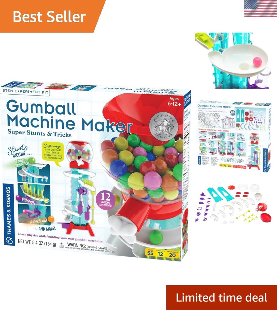 Interactive Gumball Machine Maker Lab - Discover Physics Through Play, 12 Kits