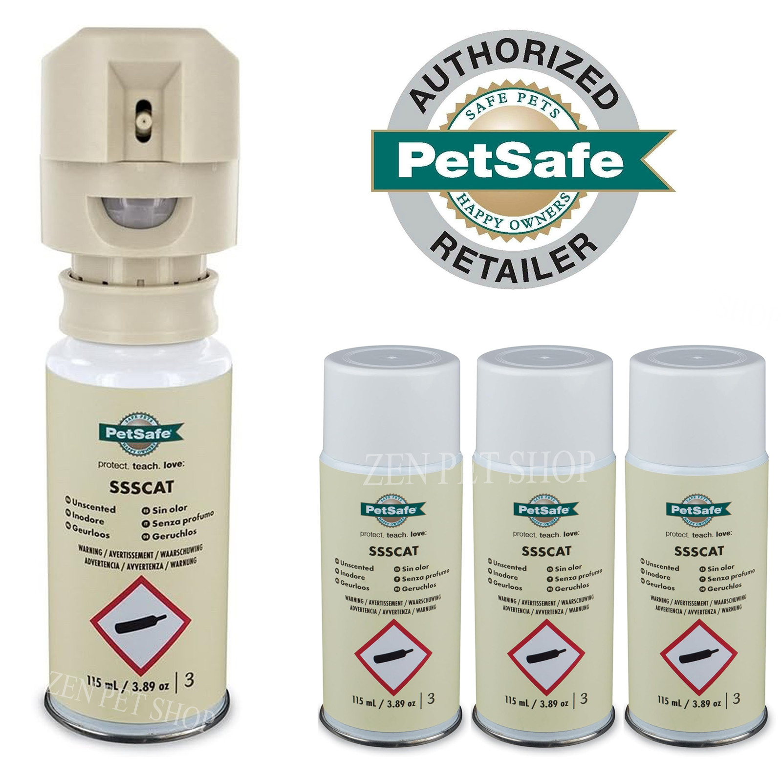 PetSafe SSSCAT Motion Activated Spray Deterrent System + Replacement  Cans Combo