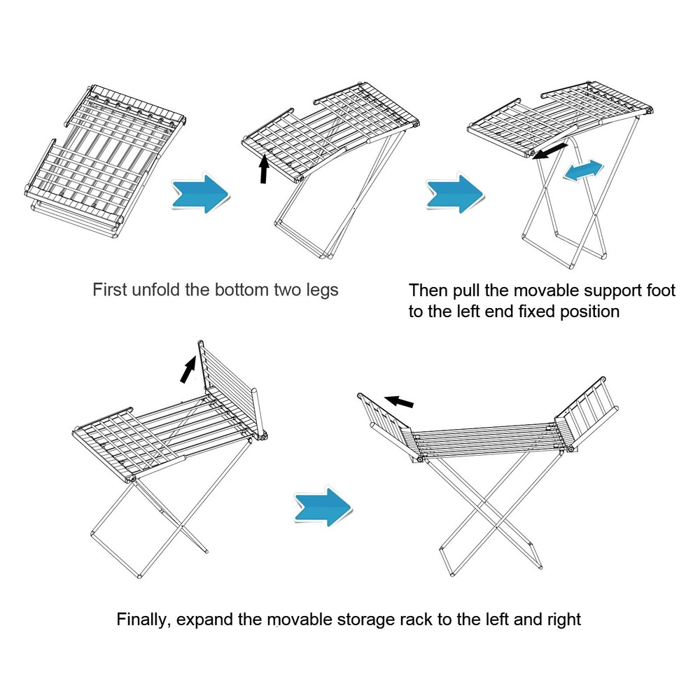 (1 Pack) Heated Clothes Drying Rack, Folding Electric Clothes Rack, Collapsib...