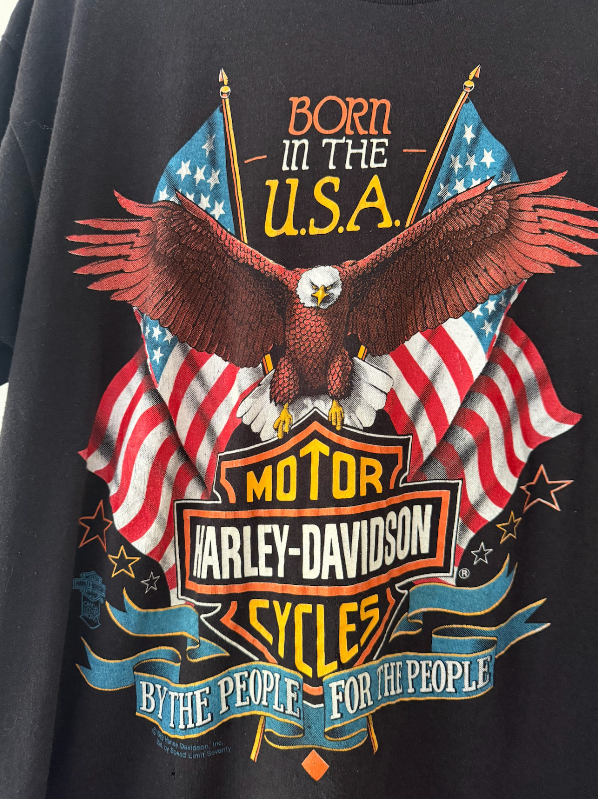 1989 HARLEY DAVIDSON Motorcycles BORN IN THE USA T-SHIRT Single Stitch XL