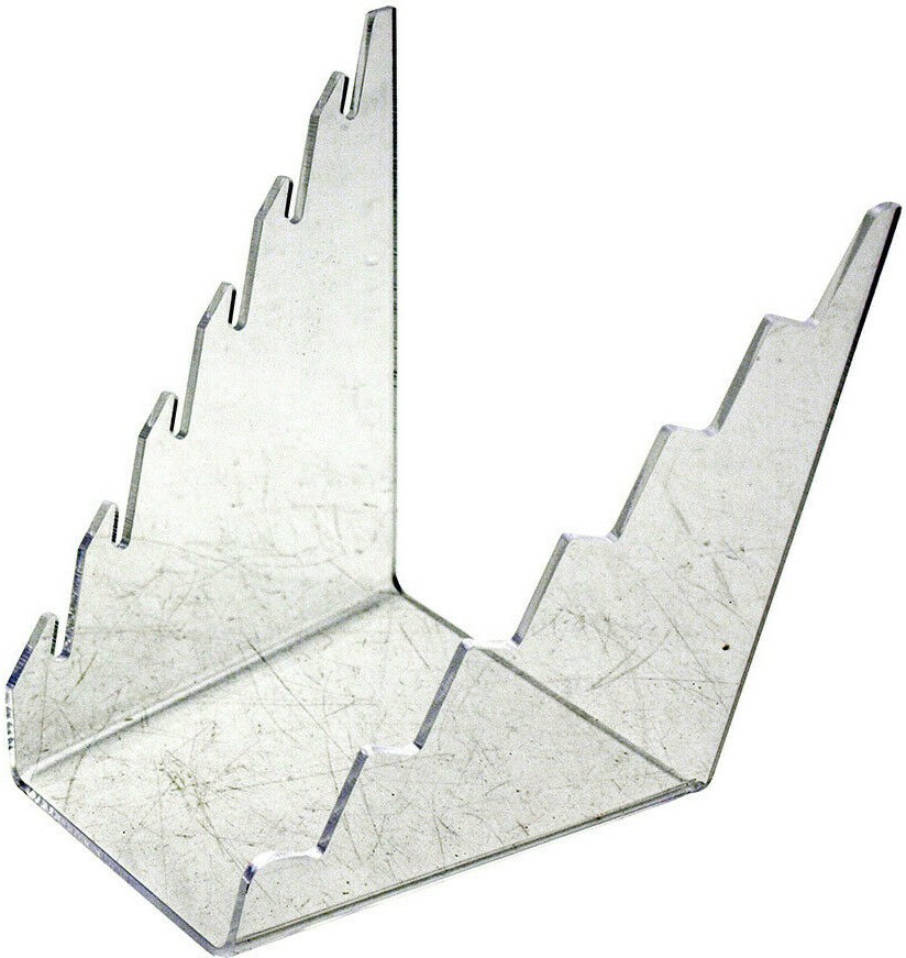 NEW Clear Plastic Multi-Tier Knife Holder DISPLAY STAND Easel - Holds 6 Knives