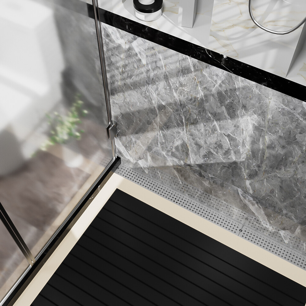 Invisible Linear Shower Floor Drain Square Rectangular Bathroom Stainless Steel