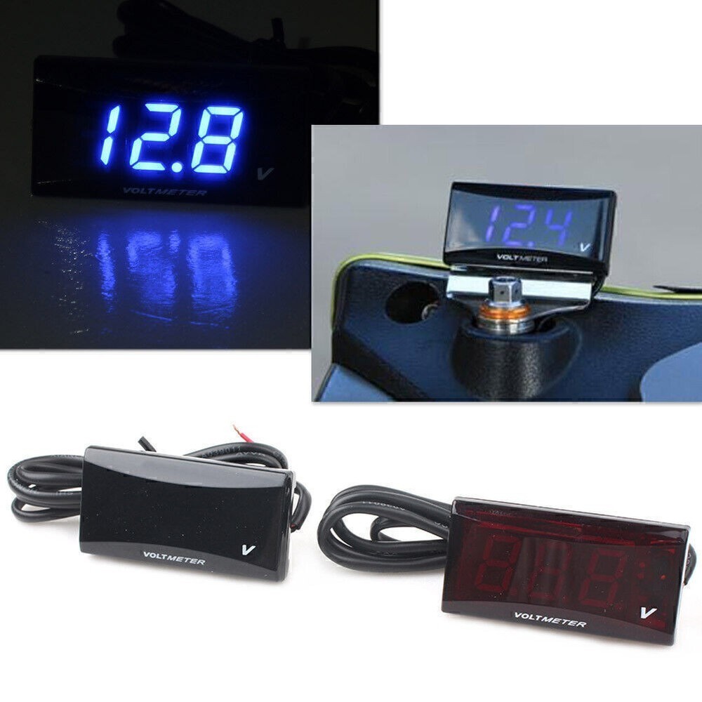 Mini LED Digital Voltmeter Voltage Meter Instruments Gauge Red / Blue Universal