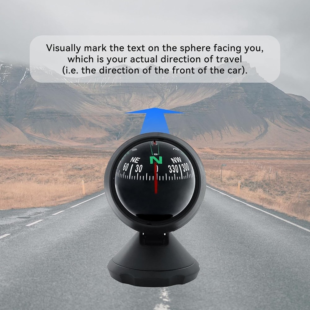Universal Adhesive Car Compass Ball - Compact & Precise Direction Guidance