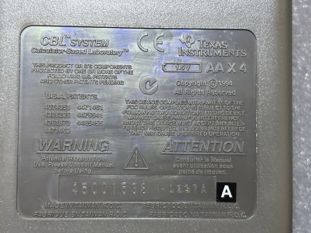 Texas Instruments CBL System Calculator-Based Laboratory Data Collector Tested 2