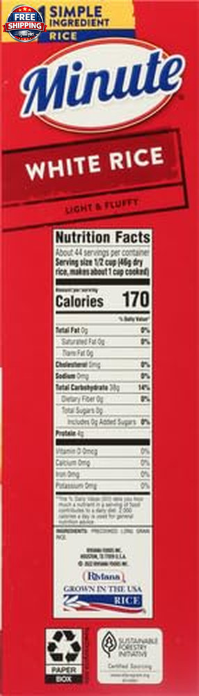 Instant White Rice - Quick & Easy 72-Ounce Box for Fast Dinner Solutions