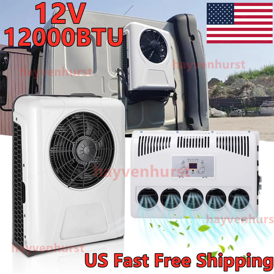 12V Split Air Conditioner 12000 BTU AC Kit Fit for Cab Semi Truck Bus Caravan RV