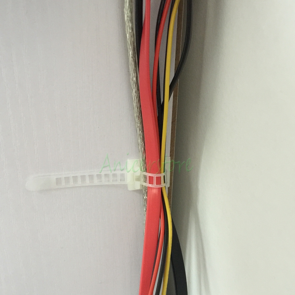 50x Self Adhesive Adjustable Wire Fixing Clamp Cable Tie Mount Plastic Sticker
