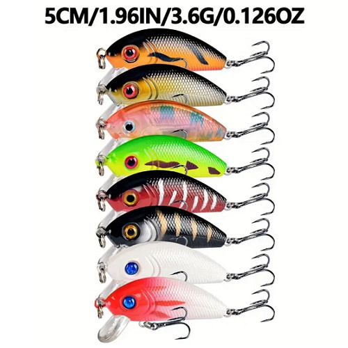 56pcs/set Lot Mixed Bionic Fishing Lures Minnow Hard Artificial Bait Crankbait